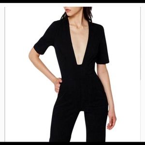 3x1 Deep plunge Neckline Denim jumpsuit. Size M